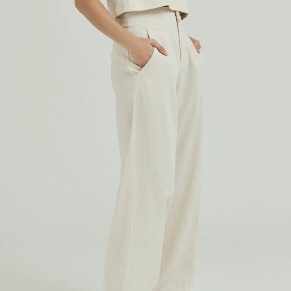 BAMBOO BLONDE Tailored Linen Cupid Pant and Vineyard Vest Set Small - Picture 16 of 16